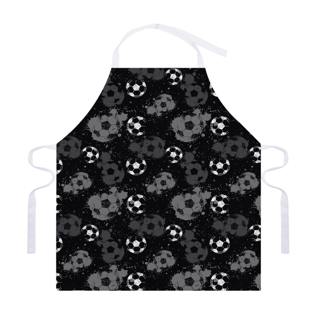 Grunge Soccer Ball Pattern Print Adjustable Apron