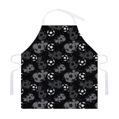 Grunge Soccer Ball Pattern Print Adjustable Apron