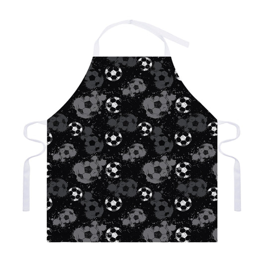 Grunge Soccer Ball Pattern Print Adjustable Apron
