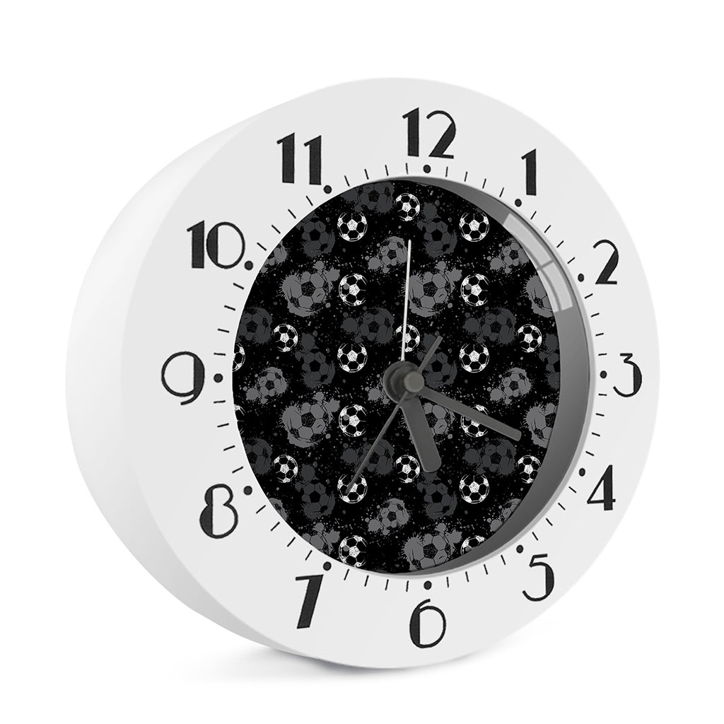 Grunge Soccer Ball Pattern Print Alarm Clock