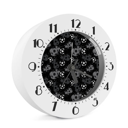 Grunge Soccer Ball Pattern Print Alarm Clock