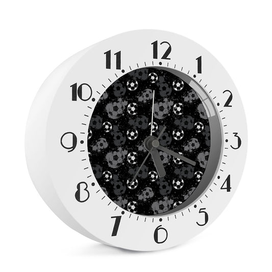 Grunge Soccer Ball Pattern Print Alarm Clock