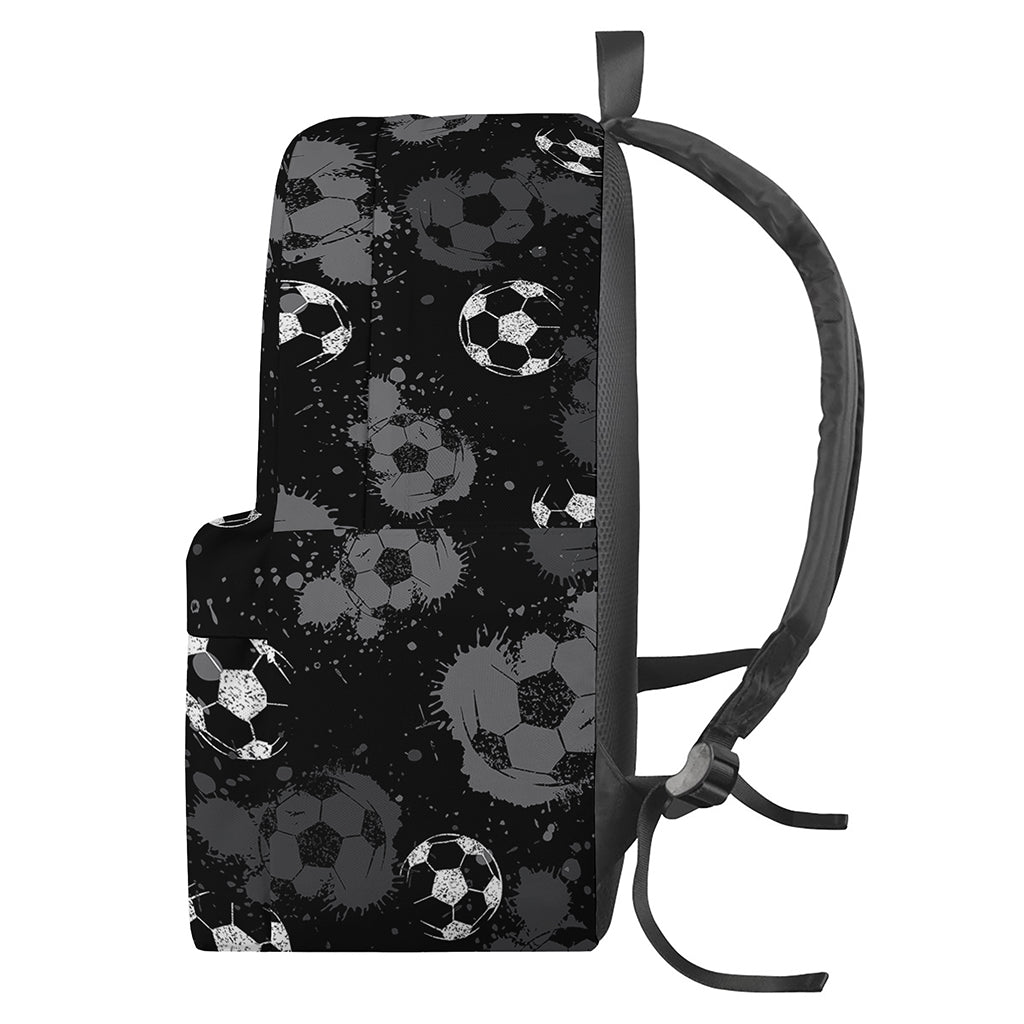 Grunge Soccer Ball Pattern Print Backpack