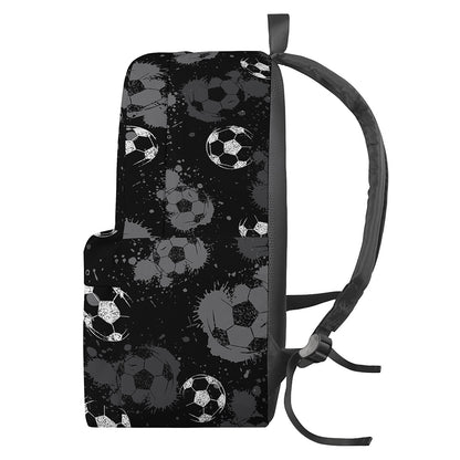 Grunge Soccer Ball Pattern Print Backpack