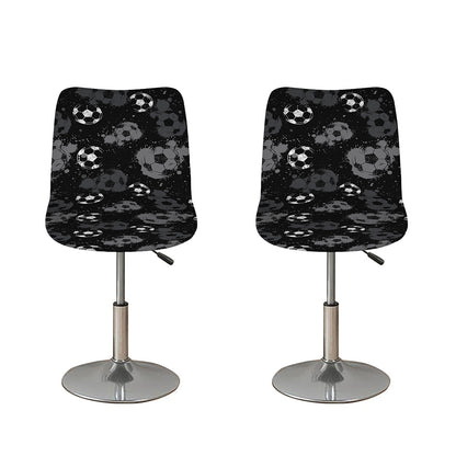 Grunge Soccer Ball Pattern Print Bar Stool Covers