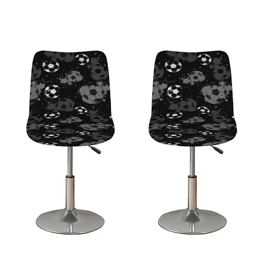 Grunge Soccer Ball Pattern Print Bar Stool Covers