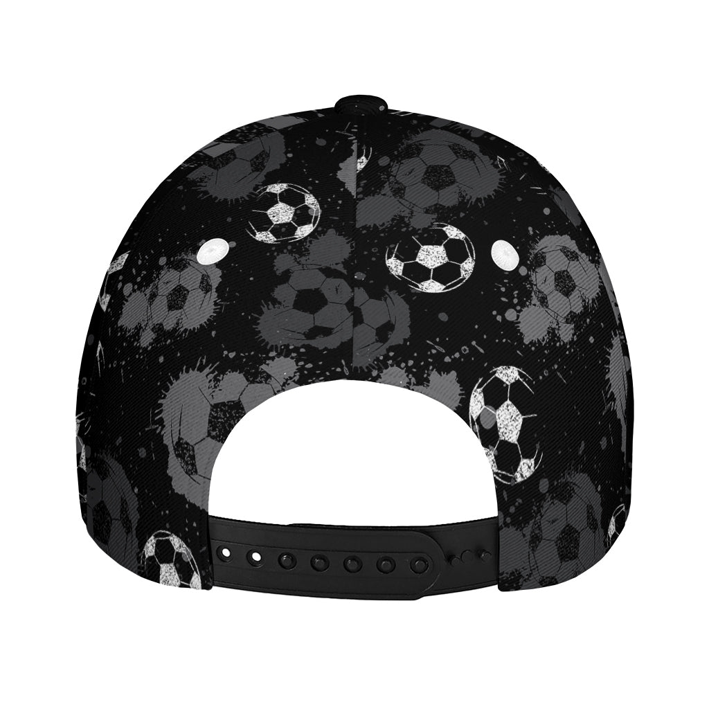 Grunge Soccer Ball Pattern Print Baseball Cap