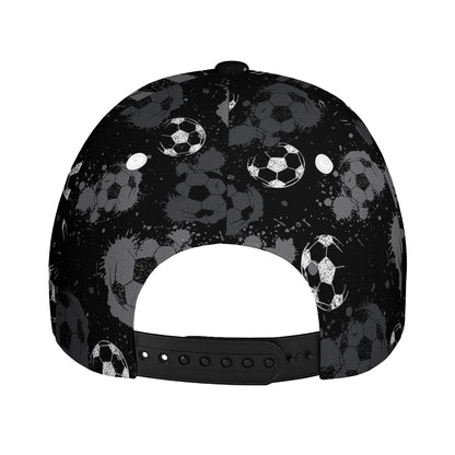 Grunge Soccer Ball Pattern Print Baseball Cap