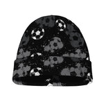 Grunge Soccer Ball Pattern Print Beanie