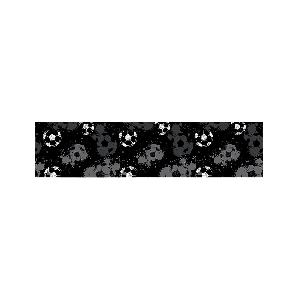 Grunge Soccer Ball Pattern Print Bed Runner