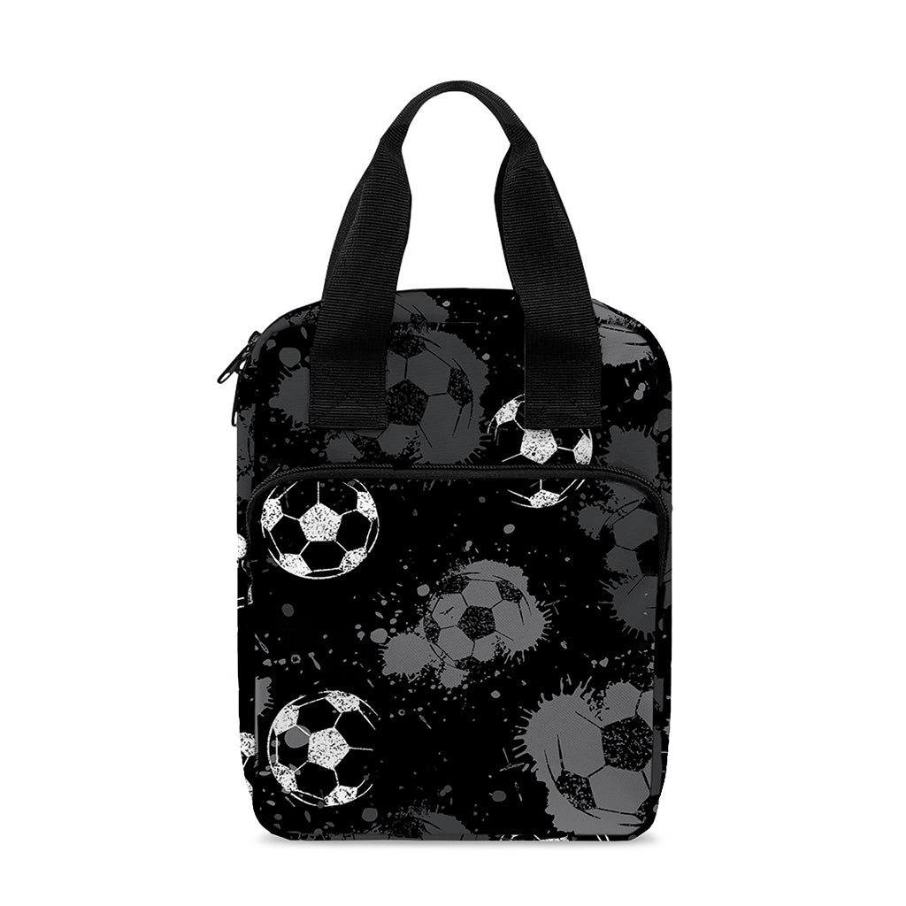 Grunge Soccer Ball Pattern Print Bible Tote Bag