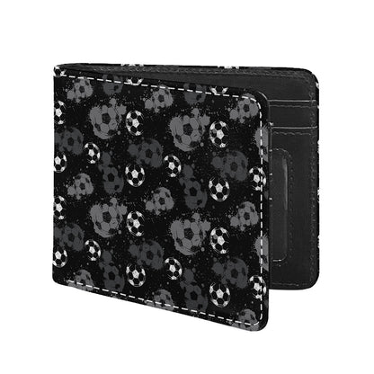 Grunge Soccer Ball Pattern Print Bifold Wallet