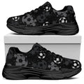 Grunge Soccer Ball Pattern Print Black Chunky Shoes