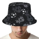 Grunge Soccer Ball Pattern Print Bucket Hat