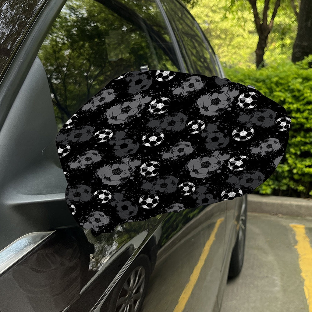 Grunge Soccer Ball Pattern Print Car Side Mirror Covers