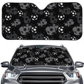 Grunge Soccer Ball Pattern Print Car Windshield Sun Shade