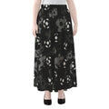 Grunge Soccer Ball Pattern Print Chiffon Maxi Skirt