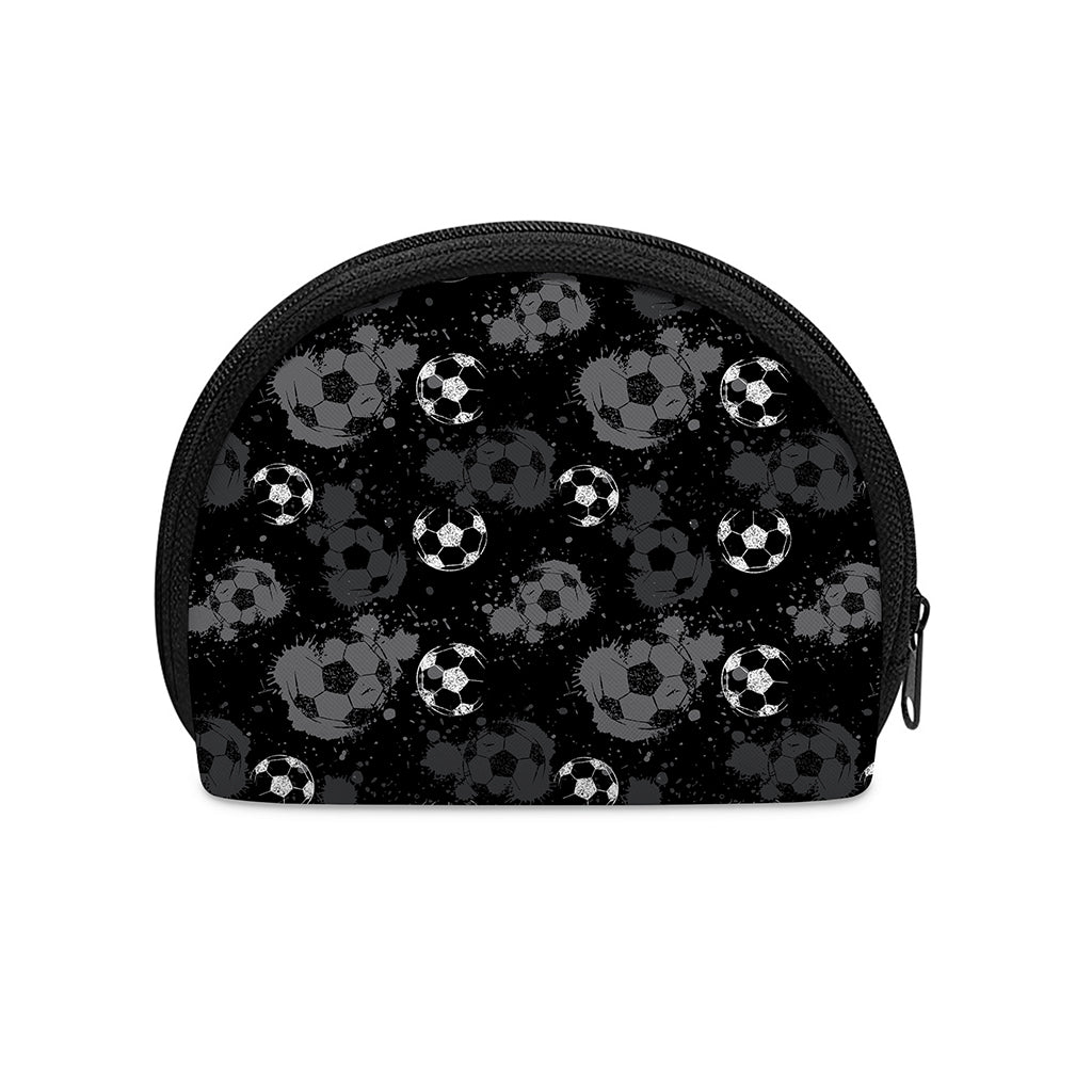 Grunge Soccer Ball Pattern Print Coin Purse
