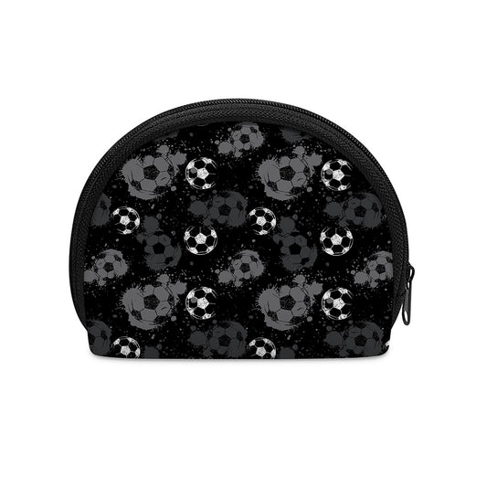 Grunge Soccer Ball Pattern Print Coin Purse