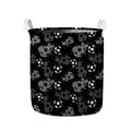 Grunge Soccer Ball Pattern Print Collapsible Laundry Basket
