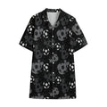 Grunge Soccer Ball Pattern Print Cotton Hawaiian Shirt