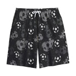 Grunge Soccer Ball Pattern Print Cotton Shorts