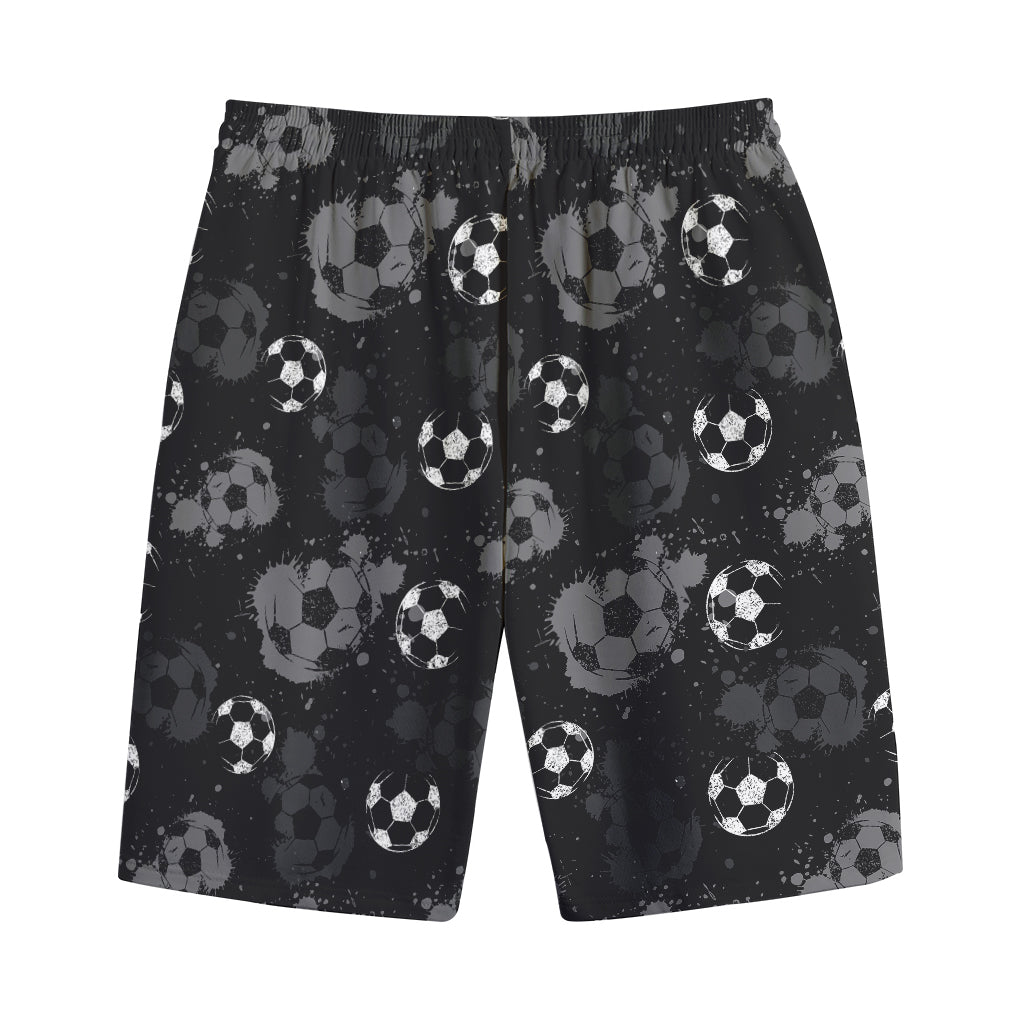 Grunge Soccer Ball Pattern Print Cotton Shorts