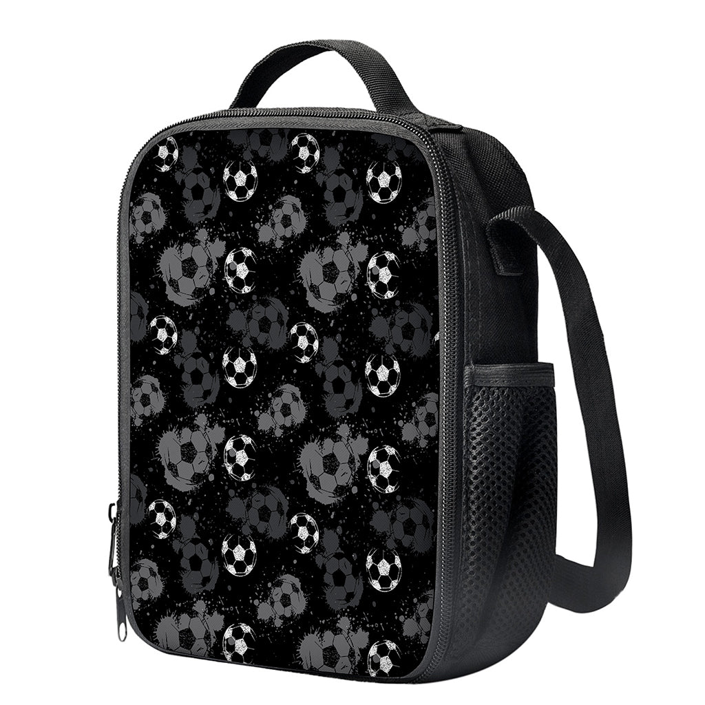Grunge Soccer Ball Pattern Print Crossbody Lunch Bag