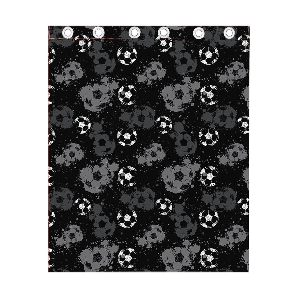 Grunge Soccer Ball Pattern Print Curtain