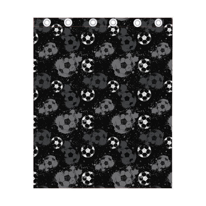 Grunge Soccer Ball Pattern Print Curtain