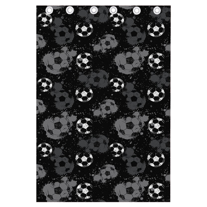 Grunge Soccer Ball Pattern Print Curtain
