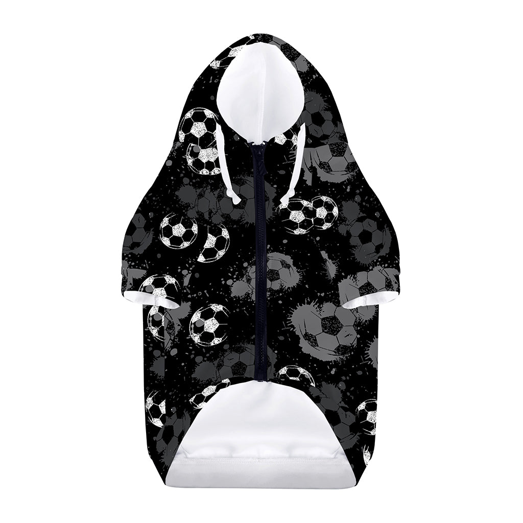 Grunge Soccer Ball Pattern Print Dog Zip Up Hoodie