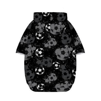 Grunge Soccer Ball Pattern Print Dog Zip Up Hoodie
