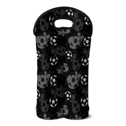 Grunge Soccer Ball Pattern Print Double Neoprene Wine Tote