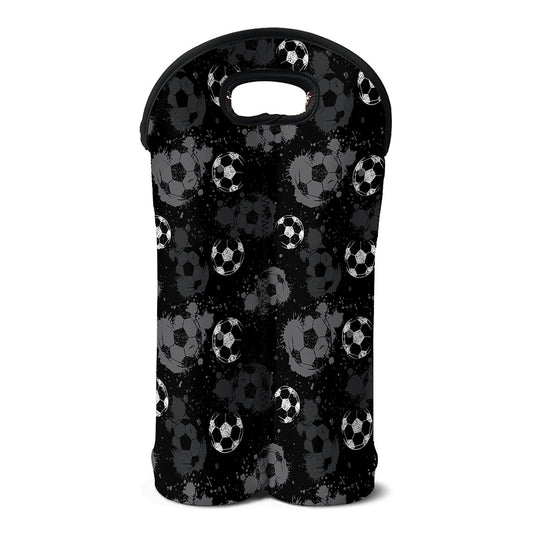 Grunge Soccer Ball Pattern Print Double Neoprene Wine Tote