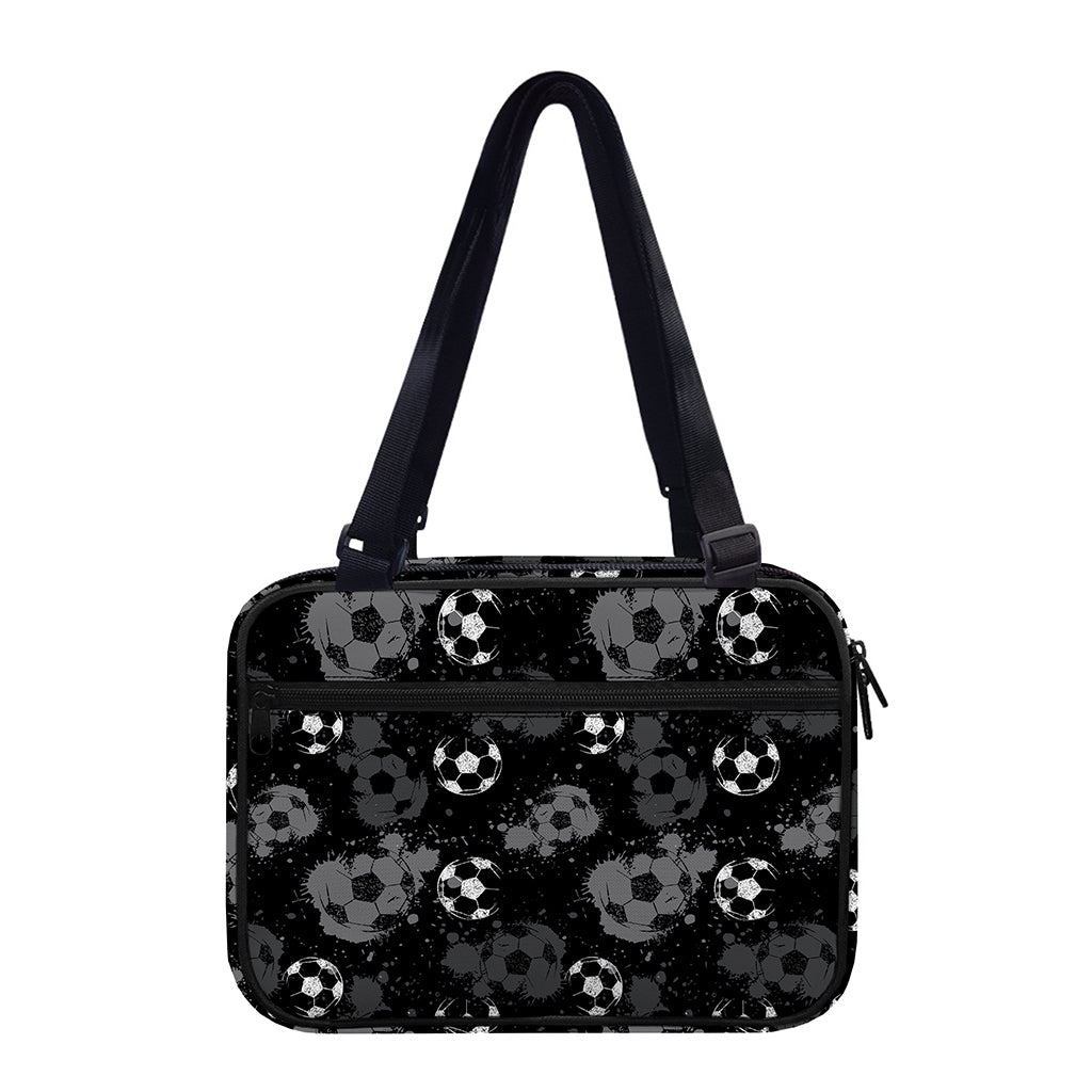 Grunge Soccer Ball Pattern Print Double Strap Bible Bag