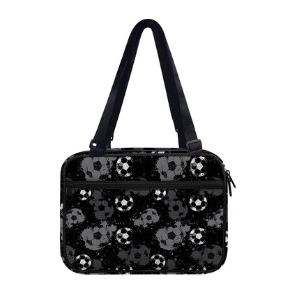 Grunge Soccer Ball Pattern Print Double Strap Bible Bag