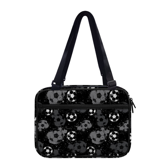 Grunge Soccer Ball Pattern Print Double Strap Bible Bag