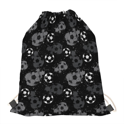Grunge Soccer Ball Pattern Print Drawstring Bag