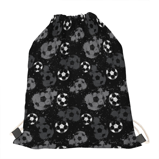 Grunge Soccer Ball Pattern Print Drawstring Bag