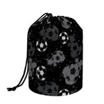 Grunge Soccer Ball Pattern Print Drawstring Makeup Bag