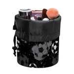 Grunge Soccer Ball Pattern Print Drawstring Makeup Bag