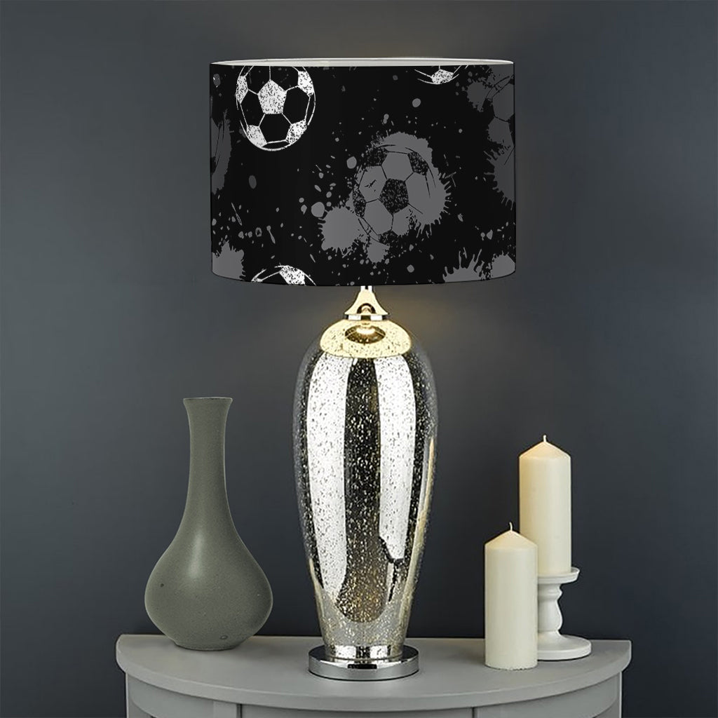 Grunge Soccer Ball Pattern Print Drum Lamp Shade