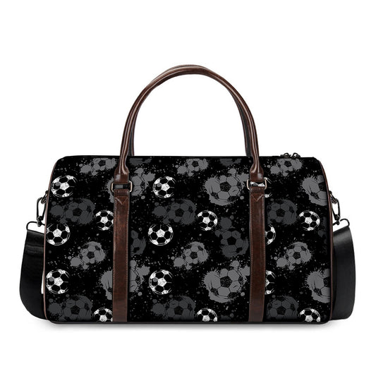 Grunge Soccer Ball Pattern Print Duffle Bag