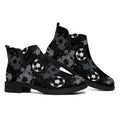 Grunge Soccer Ball Pattern Print Flat Ankle Boots