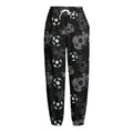 Grunge Soccer Ball Pattern Print Fleece Lined Knit Pants