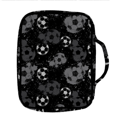 Grunge Soccer Ball Pattern Print Front Pocket Bible Bag