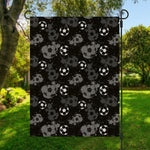 Grunge Soccer Ball Pattern Print Garden Flag
