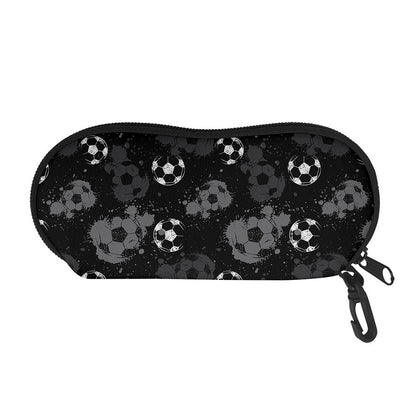Grunge Soccer Ball Pattern Print Glasses Case