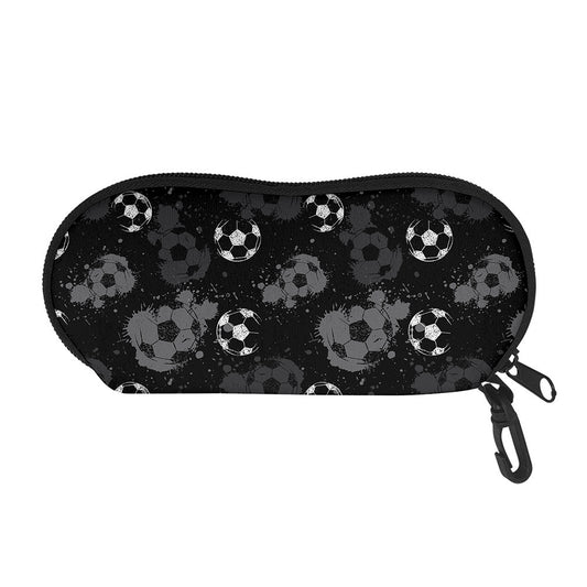 Grunge Soccer Ball Pattern Print Glasses Case